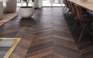 Elegant herringbone parquet in an elegant residential area