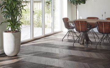 Elegant herringbone parquet in an elegant residential area