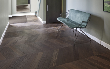 Elegant herringbone parquet in an elegant residential area